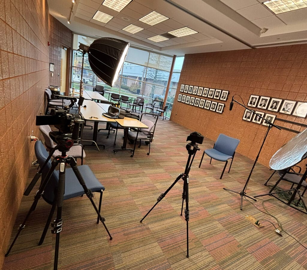Video recording setup at Hillel Day School in suburban Detroit, Michigan.