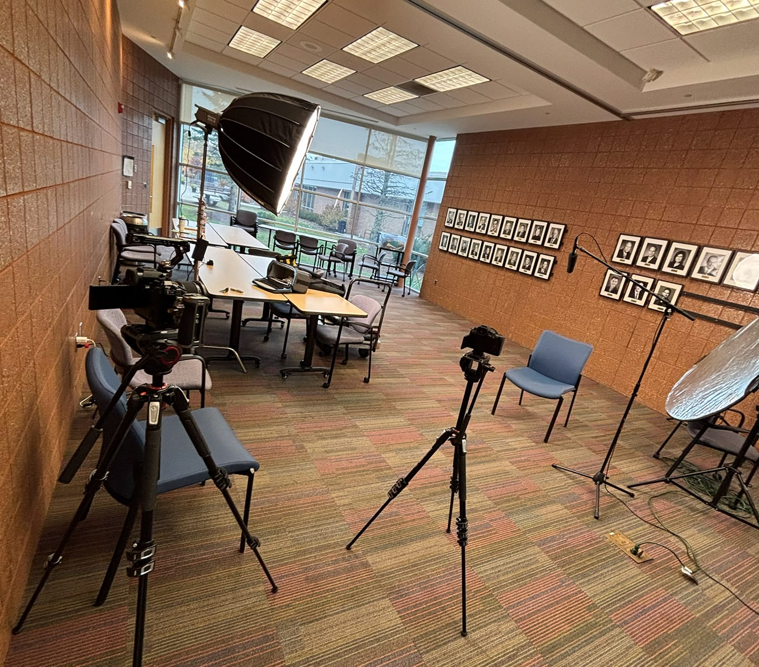 Video recording setup at Hillel Day School in suburban Detroit, Michigan.